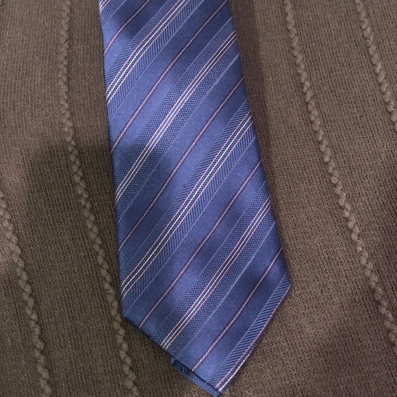David Donahue blue striped silk tie - Picture 4 of 6